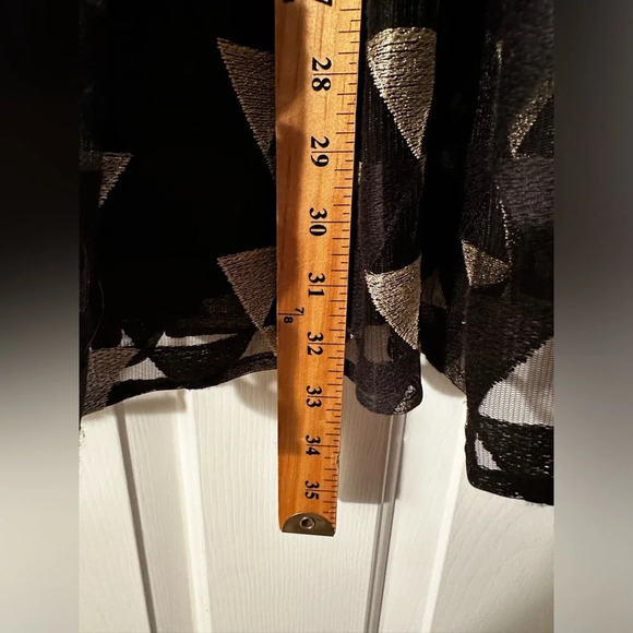 PLENTY by Tracy Reese ANTHROPOLOGIE Sz 0 Fit Flare Black Gold Geometric Cocktail - Picture 13 of 15